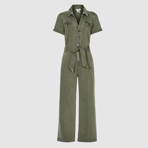 PAIGE Anessa Denim Green Wide Leg Jumpsuit 12